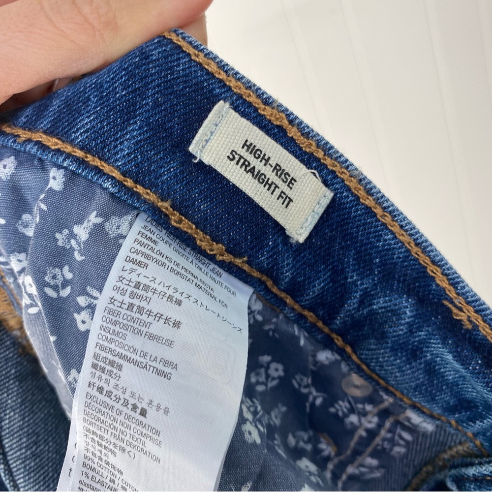 Kirkland Signature Womens Blue Denim Jeans Straight Fit High Rise Size 6 NWT - Picture 12 of 14
